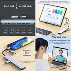 8 in 2 Type C USB HUB Docking Station with 3.5mm Audio Jack for Micro SD Card Reader MacBook Laptop Tablet Phone Disk Converter