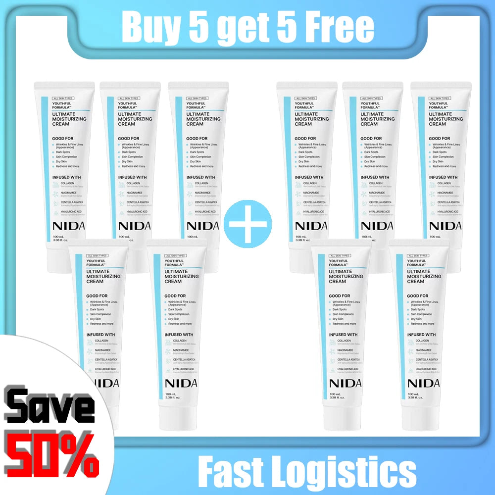 Korea NIDA Moisturizing Ultimate Cream Collagen Youthful Repair Damage Skin Strengthen Barrier Daily Facial Skin Care 100ml