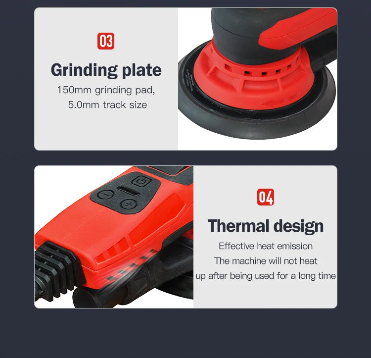 Automotive Brushless Mini Orbital Sander Orbital Grinder Concrete  Grinder for Cars Wall  Machine  Eccentric Grinding Mach
