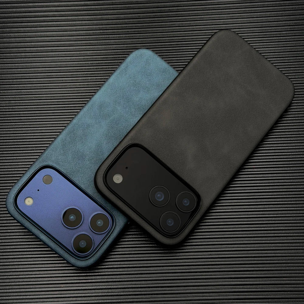 Luxury Leather Retra Case For iPhone 18 17 16 15 14 13 Pro Max 17Pro IPhone17 ProMax Matte Smooth As Skin Touch Feeling Cover