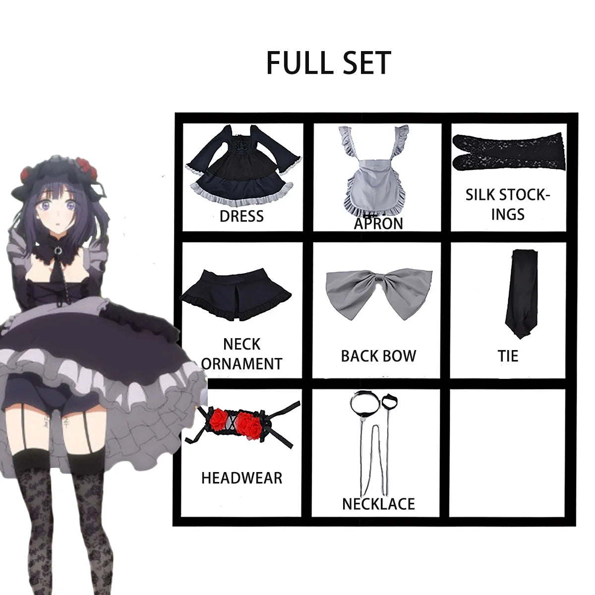 Anime My Dress Up Darling Marin Kitagawa Cosplay Costume Maid Cosplay Dress Halloween Kitagawa Marin Kuroe Shizuku Full Set