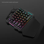 Ergonomic 35-Key Gaming Keyboard with RGB Lighting USB Powered One-Handed Design Thin Film Keys for Enhanced Gaming Experience