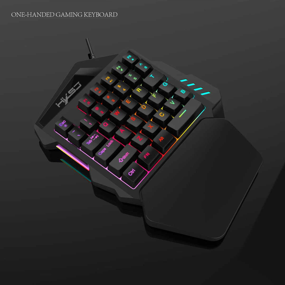 Ergonomic 35-Key Gaming Keyboard with RGB Lighting USB Powered One-Handed Design Thin Film Keys for Enhanced Gaming Experience