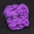 Halloween Decoration Spider Web,Artificial Cobweb,Stretchy Cobweb With Spider,Horror Gothic Haunted House Home Decor