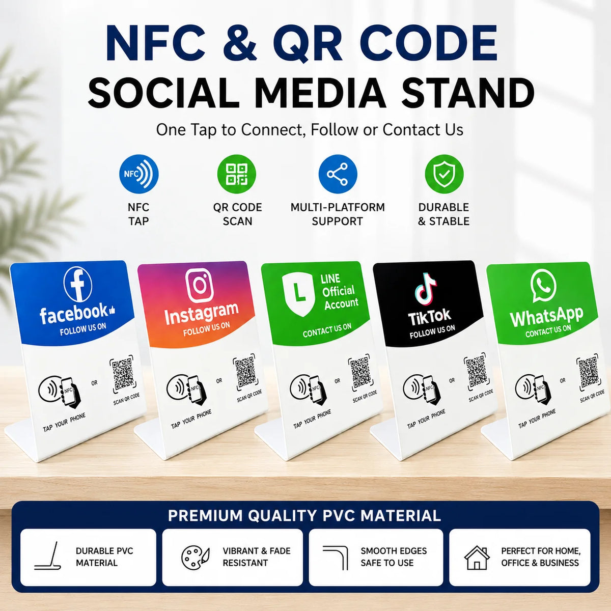 N-tag 215 Crad for Google Review NFC station table NFC 13.56Mhz programmable Reviews display bending card