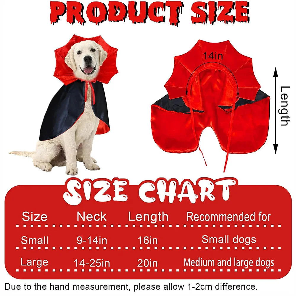 Halloween Pet Costumes Cute Cosplay Vampire Cloak for Small Dog Cat Kitten Puppy Dress Kawaii Pet Clothes Cat Accessoties