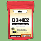 Vitamin K2 + D3 Transdermal Patches, Contains Vitamin D & K Complex Premium Biotin & Folic Acid 30 Patches