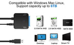SATA to USB 3.0 Cable SATA III Hard Drive Adapter Converter for 2.5" 3.5" SSD HDD Hard Drive Disk with 12V/2A Power Adapterer
