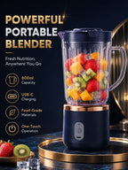 Food Grade 800ml Wireless Blender 1500mAh Battery 6 Blade Fruit Juicer Cup 30W Portable Smoothie Mixer For Shakes Drinks