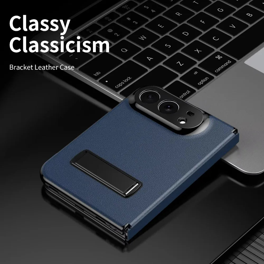 Luxury Leather Magnetic Alloy Bracket Phone Case For iPhone Duo 18 Fold Anti-Drop Shockproof Protective Cover 2 sold byBaiYiS Di