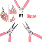 4/3/1pcs Iron Jewelry Pliers Tool Kit Includes Needle Round Wire Cutter And Curved Nose Pliers For Jewelry Beading Repair