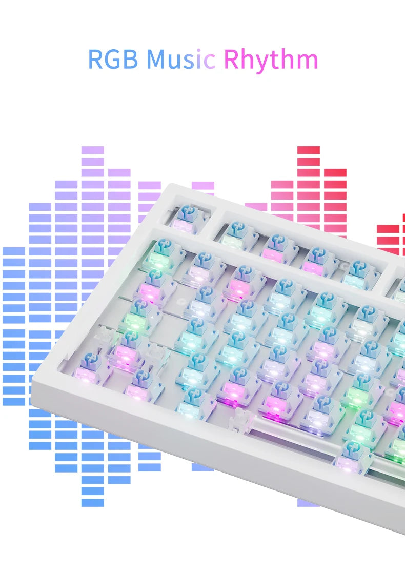 AJAZZ AK820/Pro Wireless Mechanical Keyboard Bluetooth 5.1 2.4G USB-C Wired Hot Swappable RGB Gaming Keyboard Gasket Mount with
