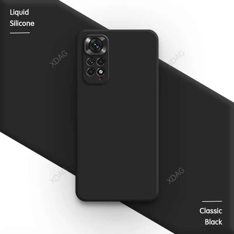 Basic Phone Case for Xiaomi Redmi Note 11 Global Market 4G 6.43" Soft Liquid Silicone Square Classic Lens Protection Back Covers