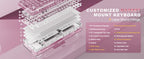 YUNZII X98 Pink QMK/VIA Wireless Transparent RGB Keyboard, Hot-Swap Gasket Mechanical Gaming Keyboard, Pre-lubed Knob Keyboard