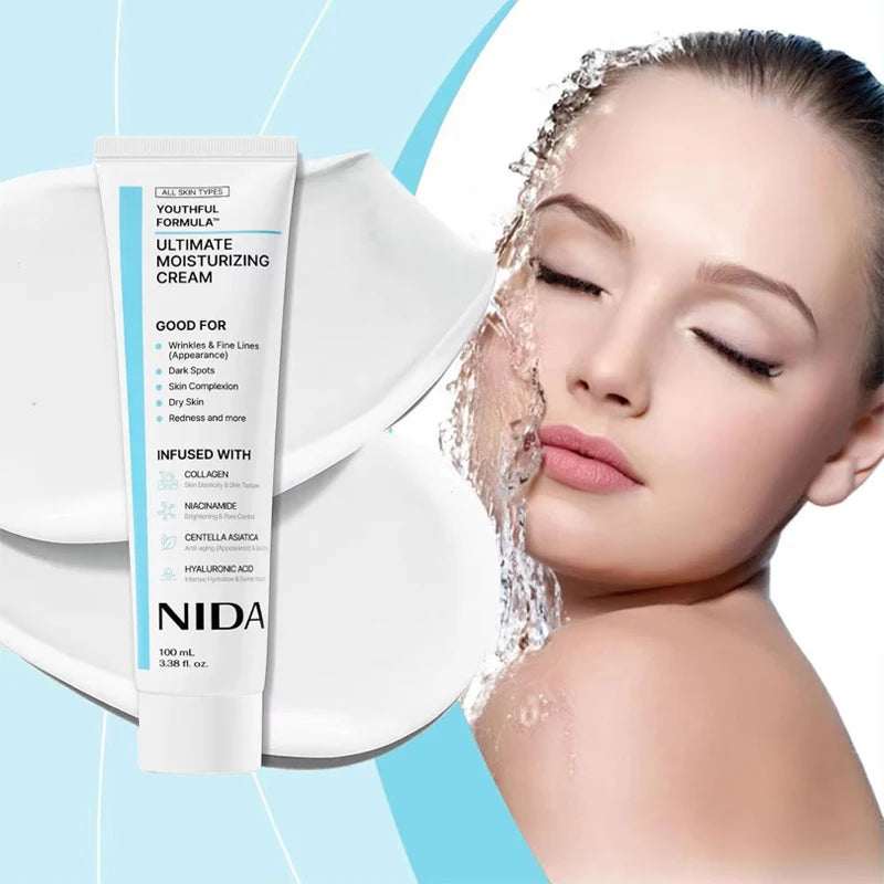 Korea NIDA Moisturizing Ultimate Cream Collagen Youthful Repair Damage Skin Strengthen Barrier Daily Facial Skin Care 100ml