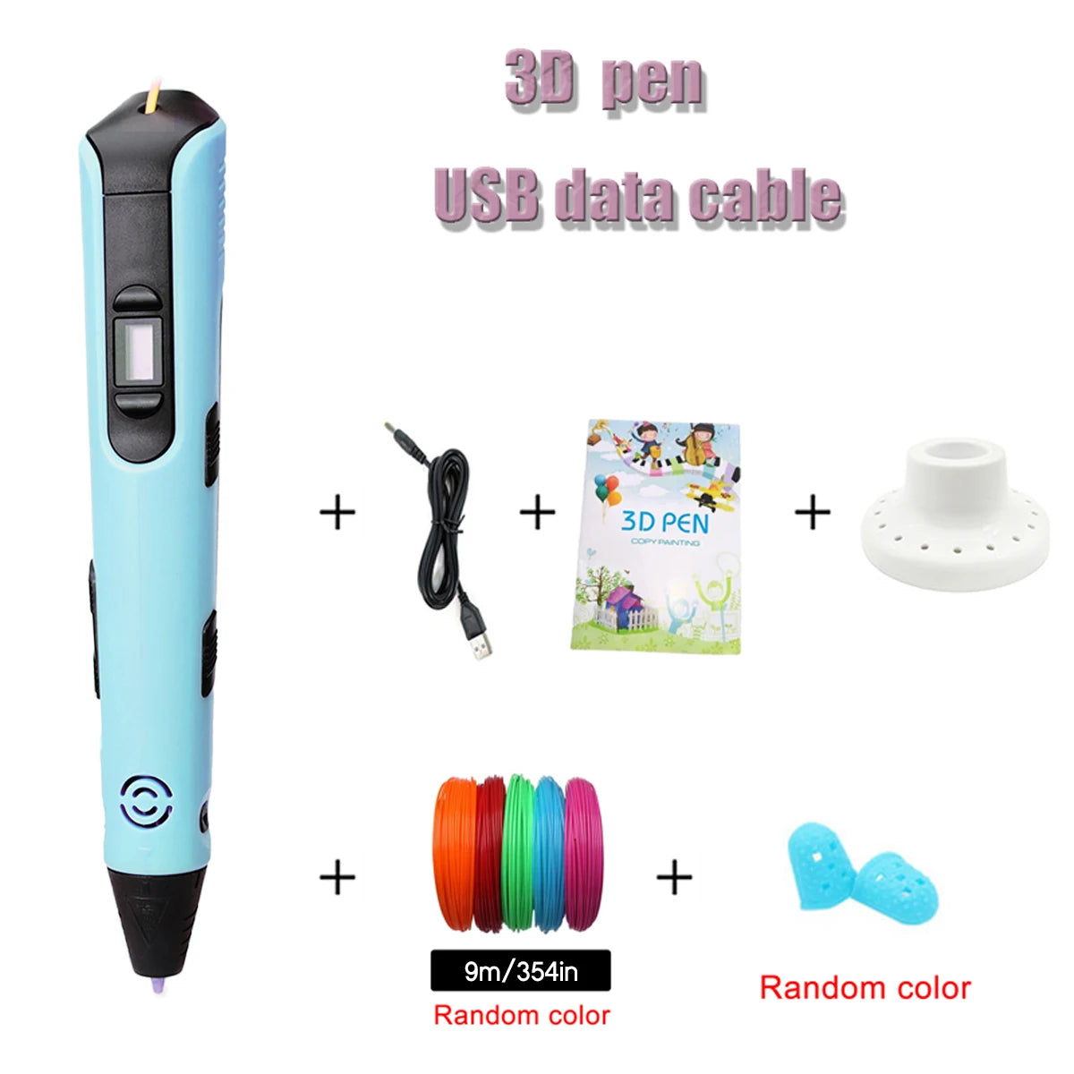 Upgraded 3D Printing Pen 9 Meter Pla Filaments Children S Birthday Christmas and New Year Gifts Three Dimensional Painting Tools