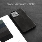 Solid Color Alcantara Phone Case for iPhone 17 Pro Max 17air 16 Pro 16E 15 Plus 14 13 12 Mini 11 XS XR Suede Leather Hard Cover