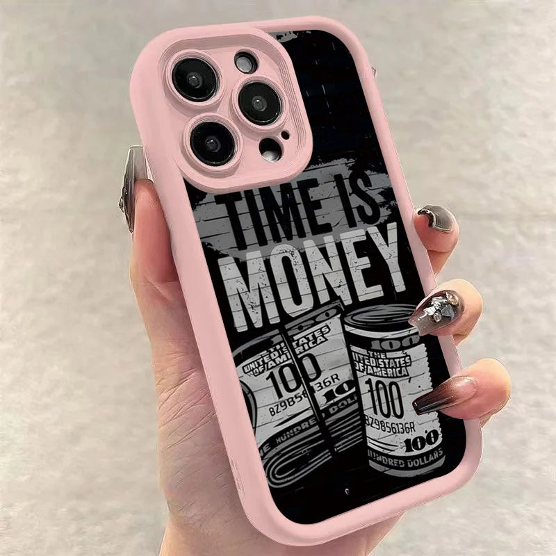 "Time is Money" Print iPhone Case – Soft Cover