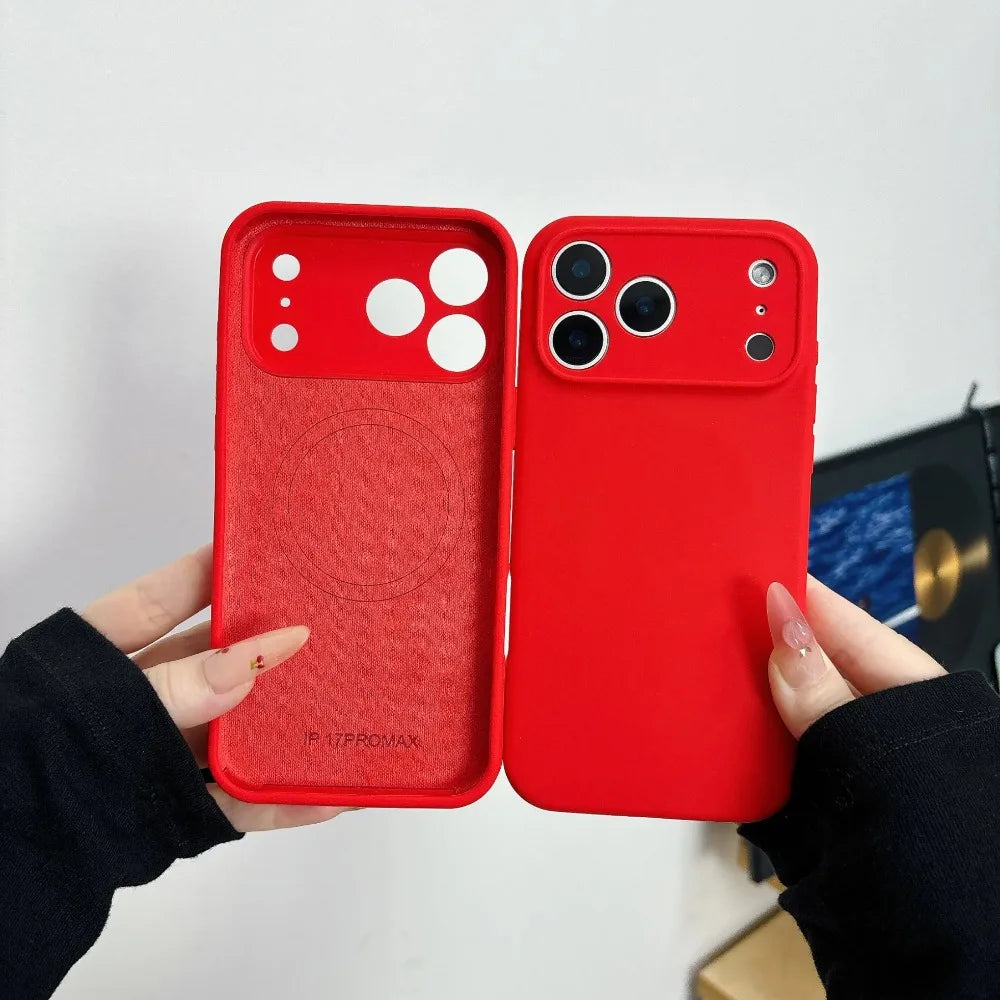 Original Liquid Silicone Magnetic Case for IPhone 17 Air 16 15 14 Plus 13 12 Pro Max for Magsafe Camera Protection Matte Cover
