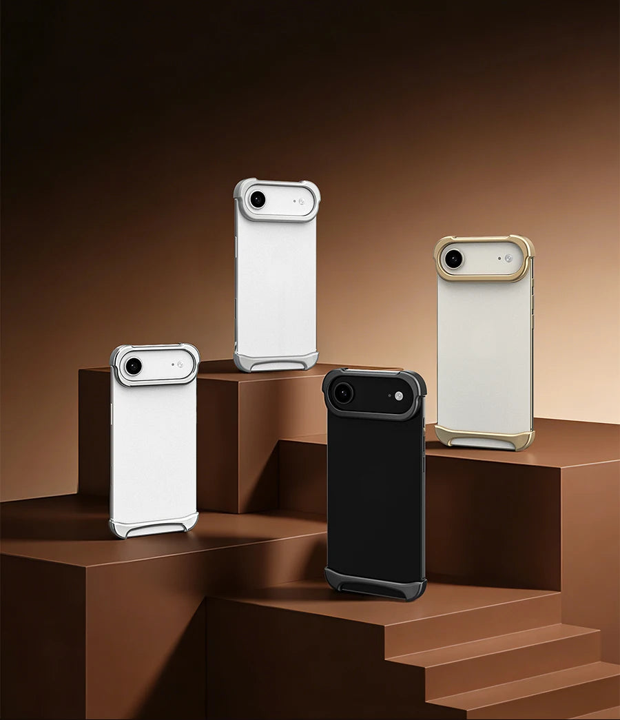 Genuine Aluminum SEBS Rubber Metal Bumper Double-layer ARC Case for IPhone 18 17 Pro Max Air Unique Design High-strength Cover