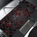 Large Gaming Mouse Pad 90x40 Red Blue Gradient Design Non-Slip Rubber Sewn Edge Gaming Desk Mat Keyboard Gamers and Office Work