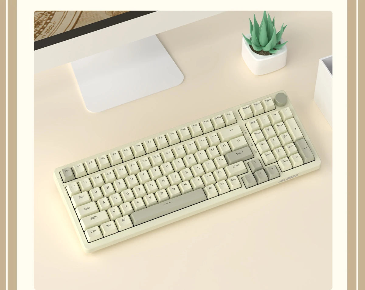 Ajazz AK992 Wired Mechanical Keyboard 98-Key Full Layout  Hot-Swap USB Gaming keyboard Multimedia Key Knob for Desktop PC Laptop