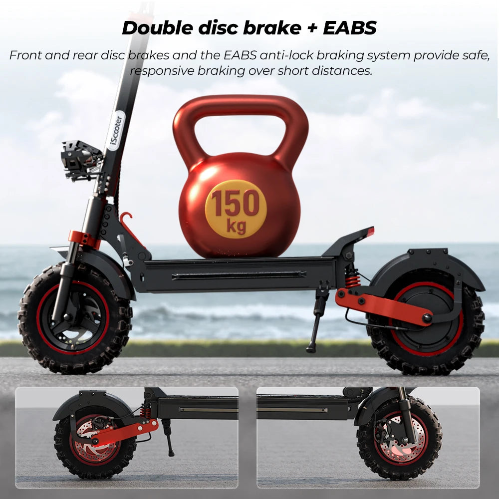 iScooter iX5s Electric Scooter 15Ah 1000W Powerful Kick Scooter Anti-skid Off Road Pneumatic Tire 65km Range 45km/h eScooter