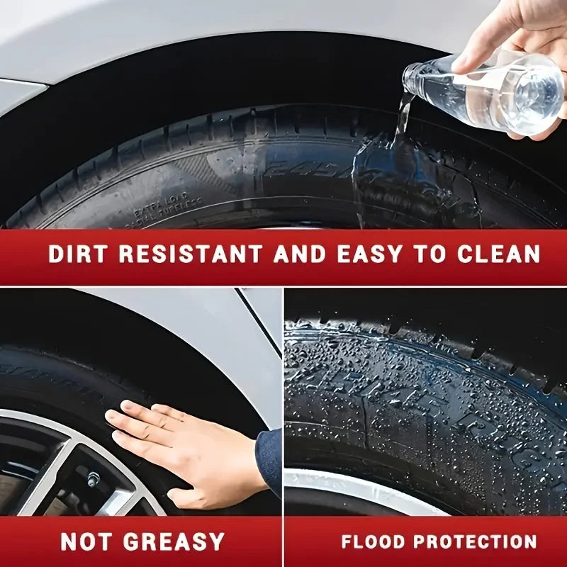 Car Tire Restorer Wax Back to Black Gloss Long-Lasting Coating Plastic Renovator Polish Cleaning Tire Gloss Enhancer Kit