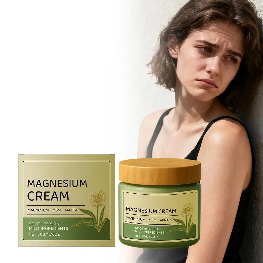 Total Relief Soothing Nerve Cream - 50g Magnesium MSM Arnica Body Butter, Gentle Plant-Based Moisturizer for Daily Skin Care