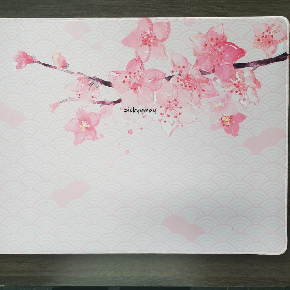 Pink Cherry Blossoms Mousepad Home Computer Table Large Pc Mouse Pad Art Sakura Keyboard Mause Rug Desk Mat Office Accessories