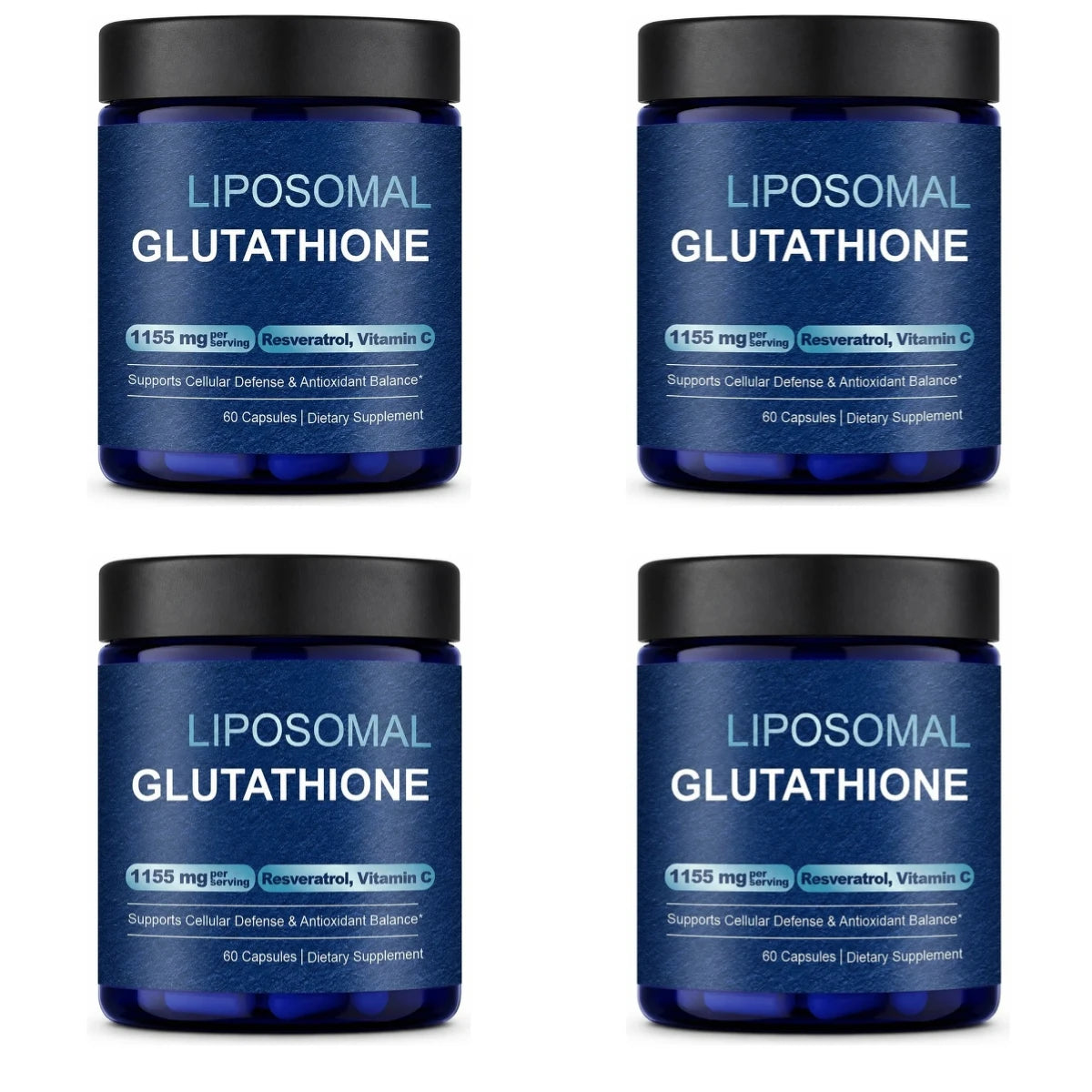 Liposomal Glutathione Capsules with Resveratrol and Vitamin C for Antioxidant Balance and Cellular Defense Support, 60 Capsules