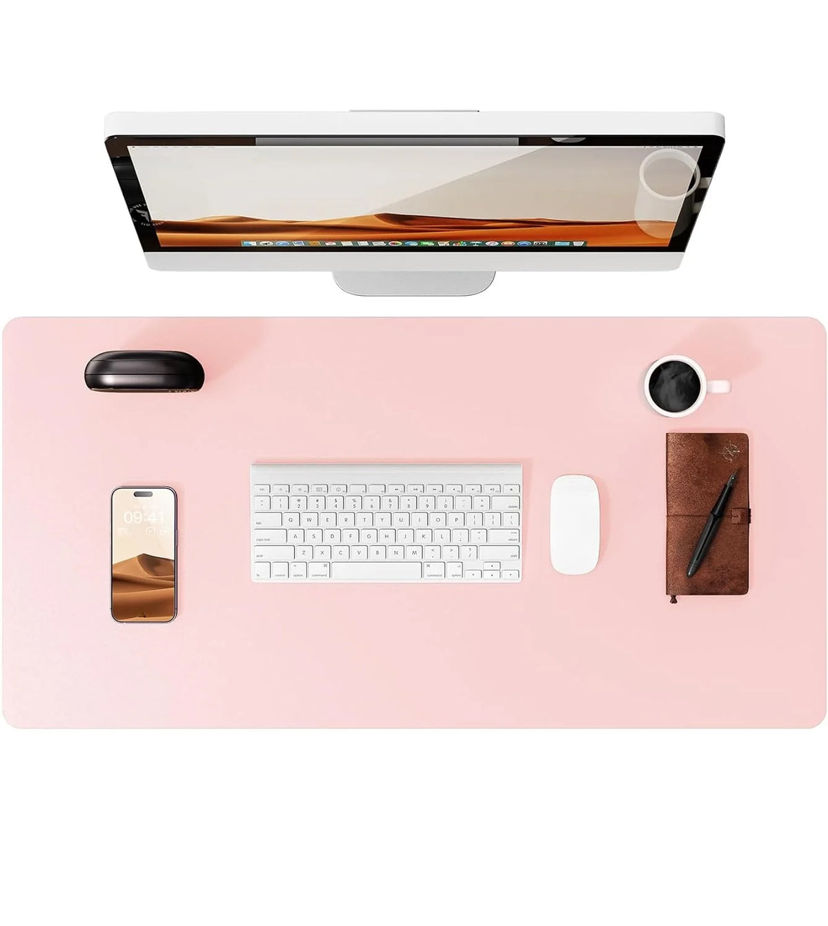 Large Mouse Pad,Office Desk Mat, Leather Desk Pad Protector, Non-Slip PU Leather Desk Blotter, Laptop Desk Pad
