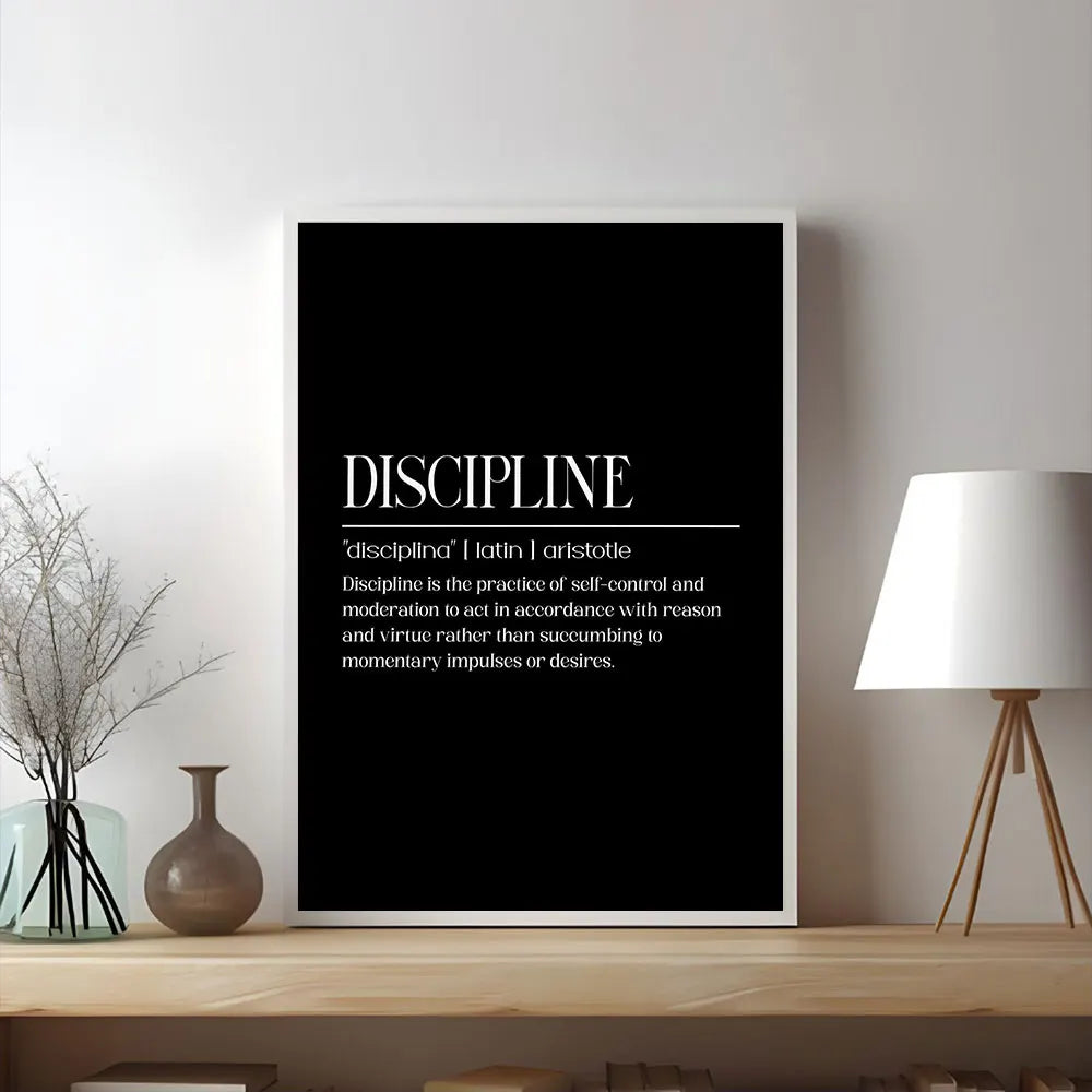 Minimalist Motivational Quotes Inspirational Discipline Art Poster Canvas Painting Wall Prints Picture Room Home Office Decor