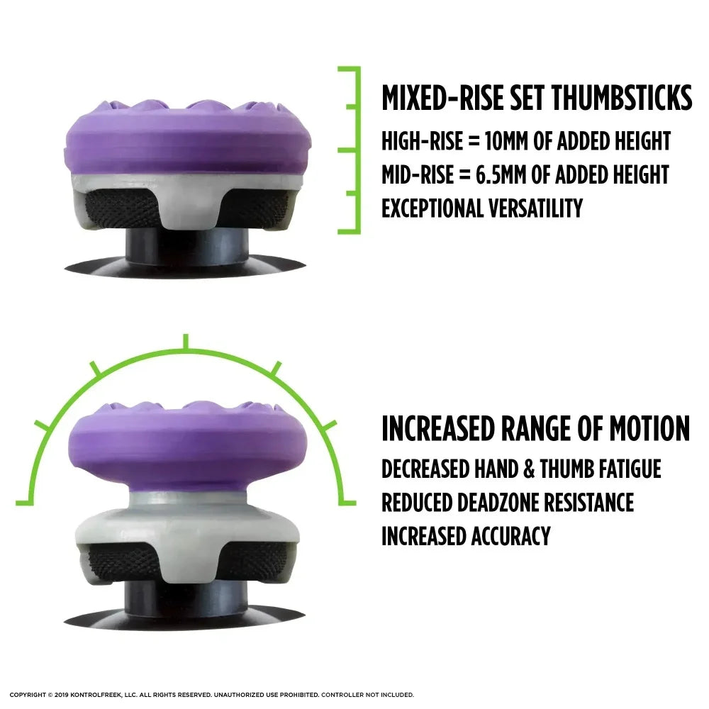 High-Rise Performance Freeks for PS4 PS5 Galaxy Joystick Compatible 8BitDo Ultimate Controller Stick Silicone cap Thumbsticks