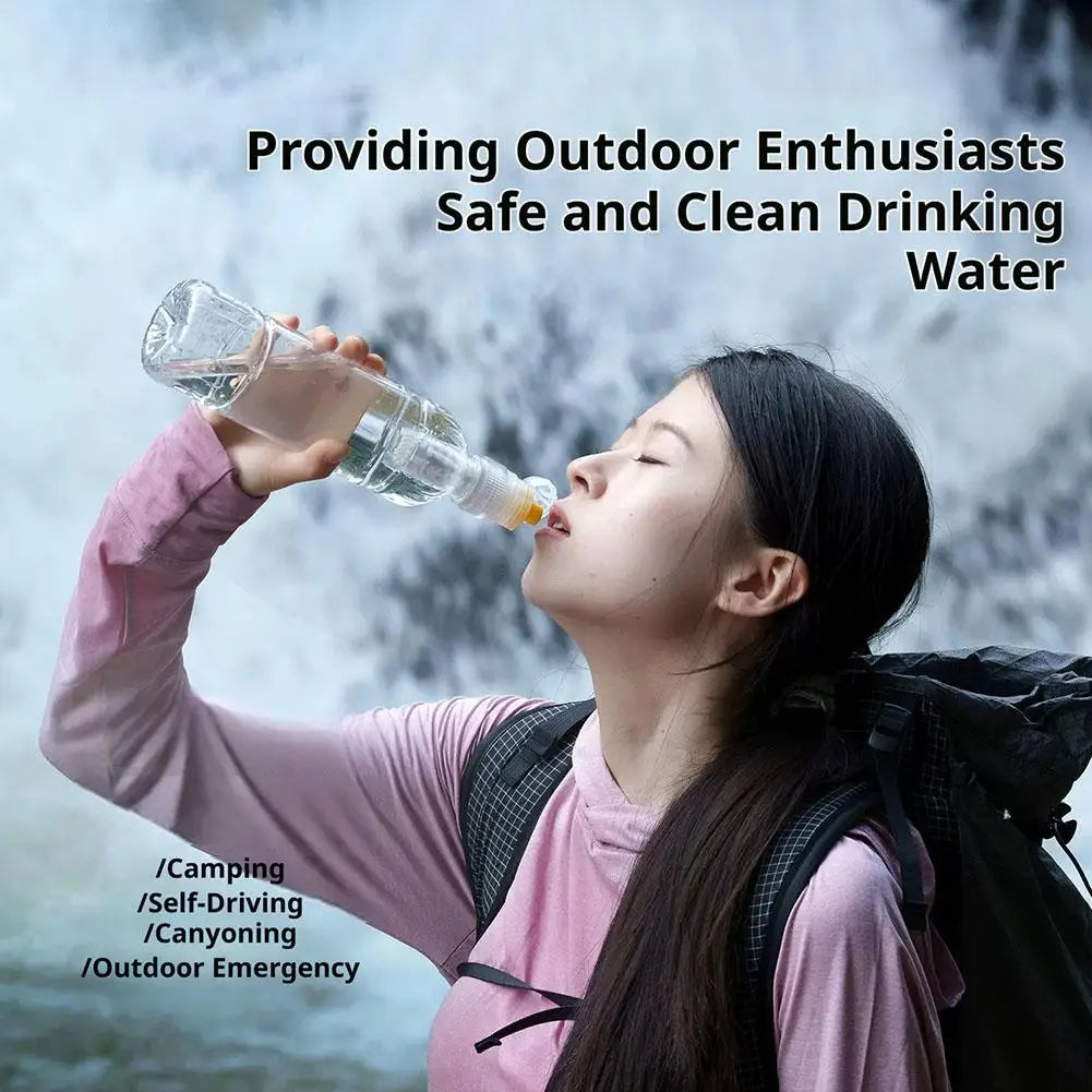 Portable Water Filter 0.1 Micron Hollow Fiber Membrane 28 30mm Bottle Adapter Ultralight Purifier for Camping Hiking Emergency