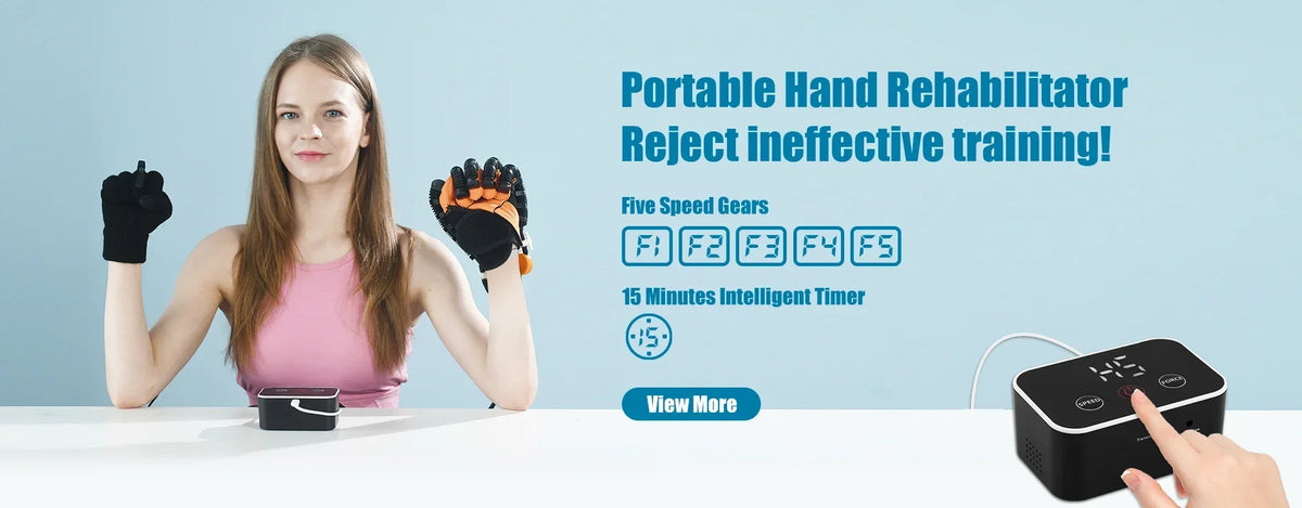Left & Right Rehabilitation Robot Gloves Hand Massage Device for Stroke Hemiplegia Hand Function Recovery Finger Workout Trainer