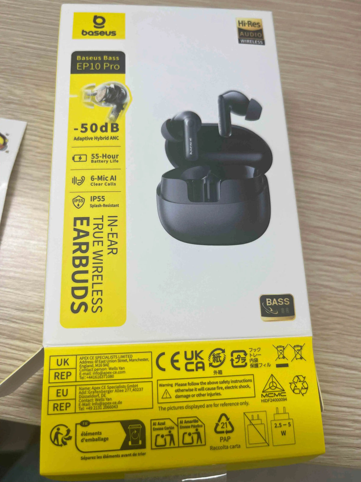 Baseus EP10 Pro ANC Wireless Earbuds Bluetooth 6.0 LDAC Hi Res IP55 12H 55H