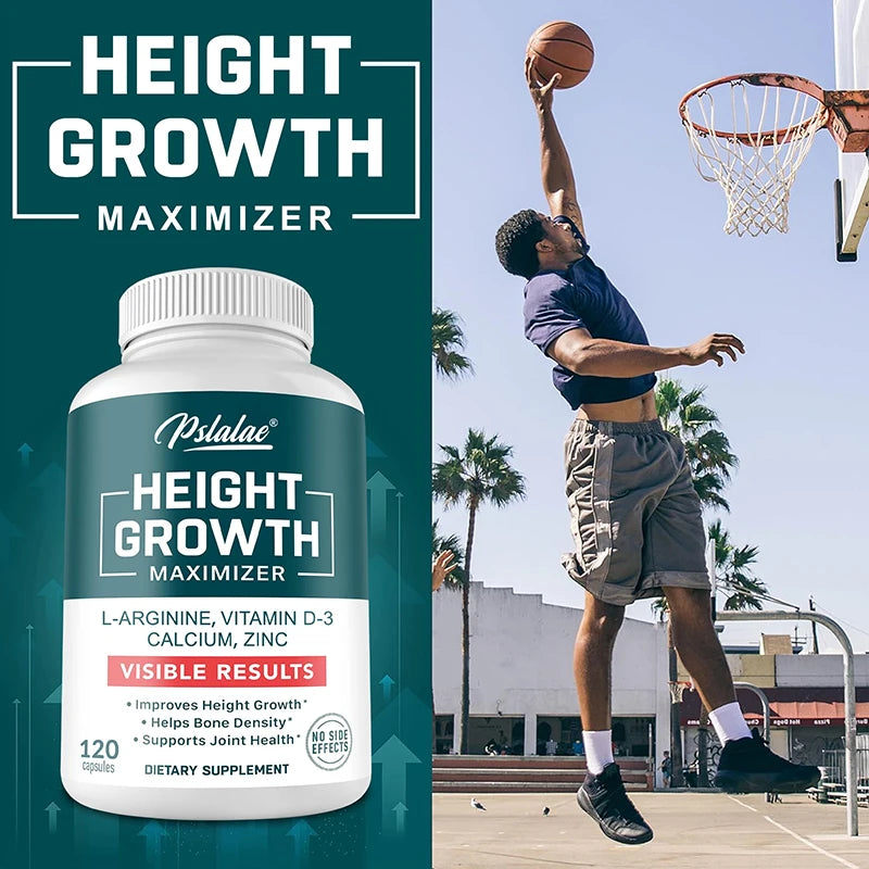 Natural Height Growth Maximizer for Kids, Teens and Adults Zinc and Calcium Increase Peak Height Supplement Bone Strength