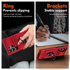 Case For Samsung S24 S23 Ultra Plus FE A14  A15 25 35 55 Magnetic Rotated Ring Kickstand Heavy Duty Drop Protection Wallet Cover