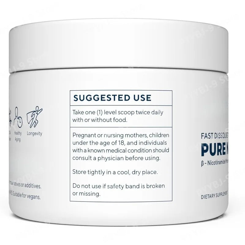 NMN (Nicotinamide Mononucleotide) Powder 100g, 500mg Per High Purity Serving Fast Dissolve, Vegan, Daily Energy & Wellness