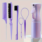 6pcs/Set Hair Brush Set Hairdressing Spray Bottle Hair Braiding Loop Rat Tail Comb Teasing Hair Brsuh Edge Control Hair Brush