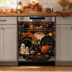 Halloween Dishwasher Magnet Cover Waterproof Appliance Magnetic Panel Reusable Kitchen Decor for Fridge Washer Door