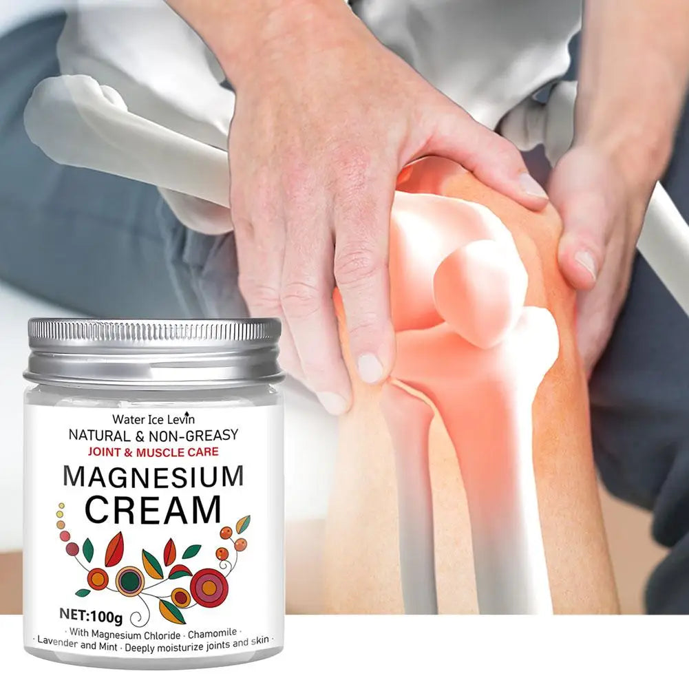 Non-Greasy 100g Magnesium Joint & Muscle Care Cream Nourishes/Moisturizes, Daily Use Boosts Elastic Skin Chamomile, Lavender