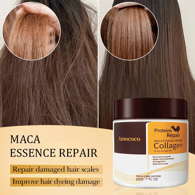 Amococo 2pcs Hair Mask 200g Each Protein Collagen Hair Mask for Dry Hair Deep Conditioning Moisturizing Hair Treatment Mask Nourishing Hair Care Mask for Women Salon Hair Care