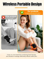 Electric Ankle Massager Heated Foot Massager with Vibration Massage Modes Portable Wrap Device for Home Relaxation Care