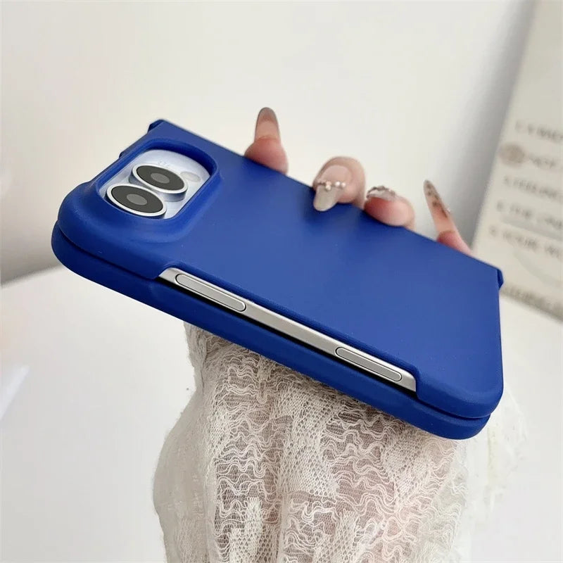 Luxury Skin Feel Frosted Matte Fold Phone Case For iPhone Duo Ultra 18 Fold Hinge Protective Ultra-thin PC Shockproof Hard Cover