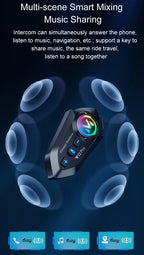 Y20 Pro Motorcycle Helmet Headset Bluetooth 500M Intercom FM Radio Hands-free Call Waterproof Mixing Music Sharing Interphone