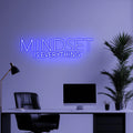 Mindset Is Everything Neon Sign , Motivational LED Wall Light ,Inspirational Quote Wall Decor for Office, Gym Home Decor