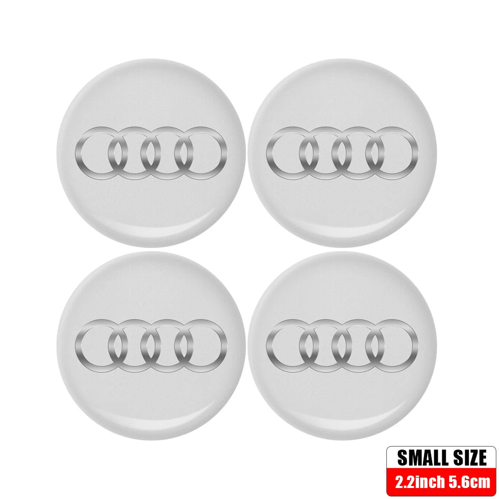 56/60/65MM Car Wheel Hub Caps Auto Emblem Tyre Center Covers Accessories For Audi A1 A2 A3 A4 A5 A6 A7 A8 Quyttro Sline RS Q2 Q3