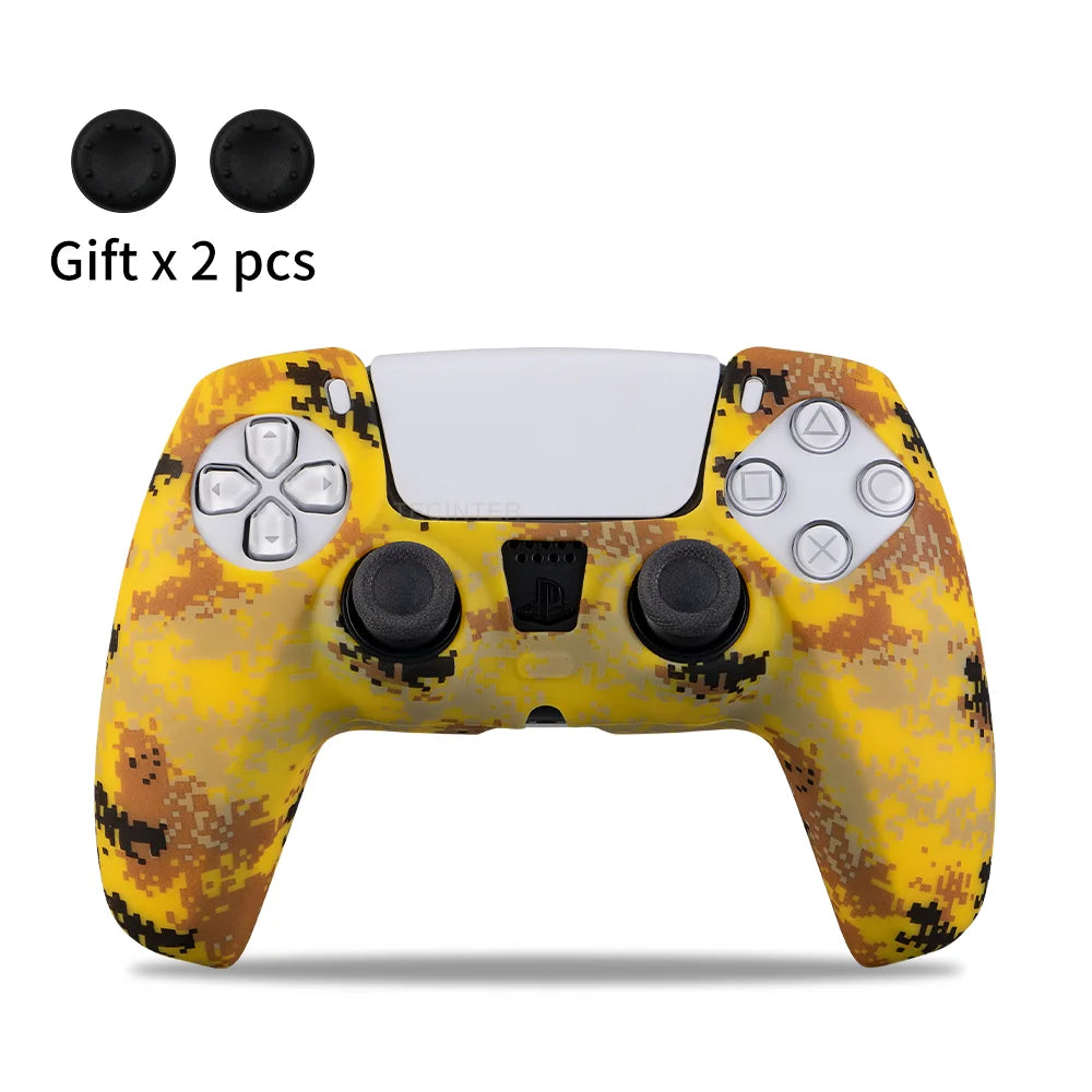 Silicone Protective Cover sleeve For PS5 Controller Accessories Rubber Case For PS5 Slim Gamepad Joysticks Thumb Grips Caps